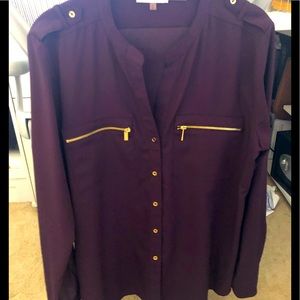 Calvin Klein Purple Long sleeve blouse